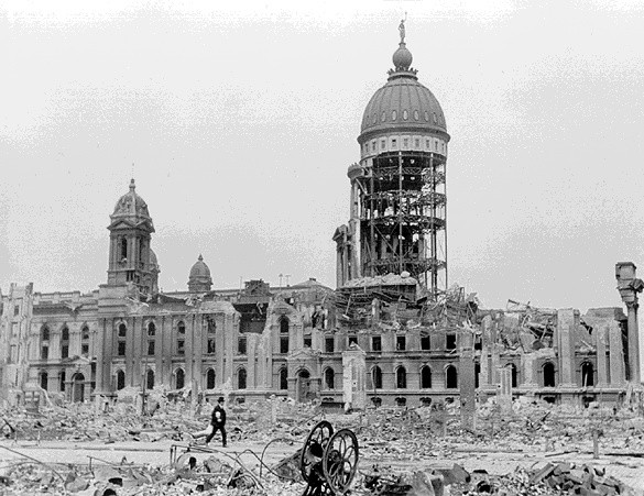 San Francisco's former City Hall after the 1906 earthquake