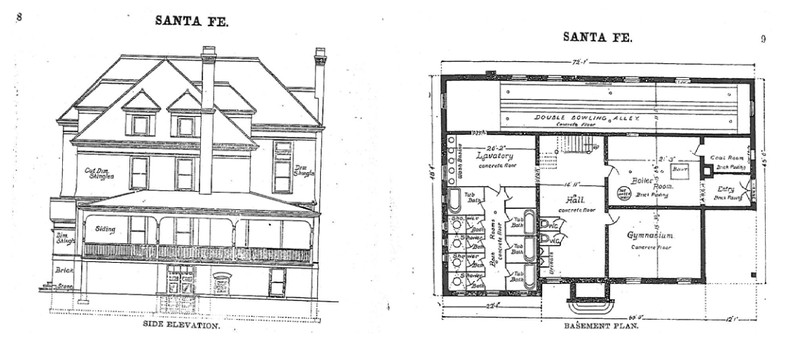 Blueprints of the original 1899 YMCA, which was destroyed by fire in 1935