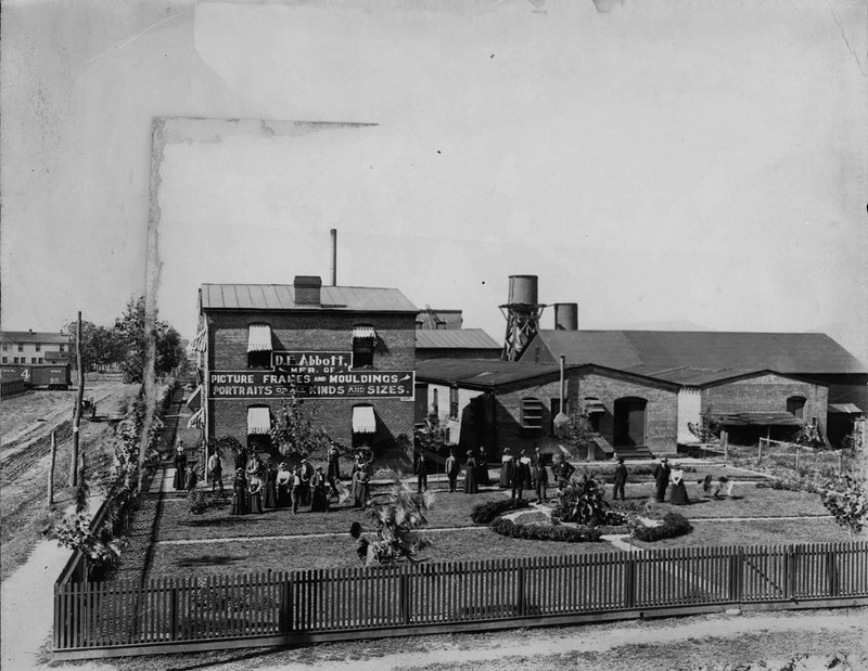 D. E. Abbott & Co. around 1899. The office building on the left still stands today. Image courtesy of Marshall University Special Collections.