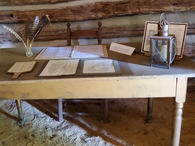 This was the desk of Schoolmaster William Whitefield who was the teacher at the Van Hook Subscription School from 1810-1857.