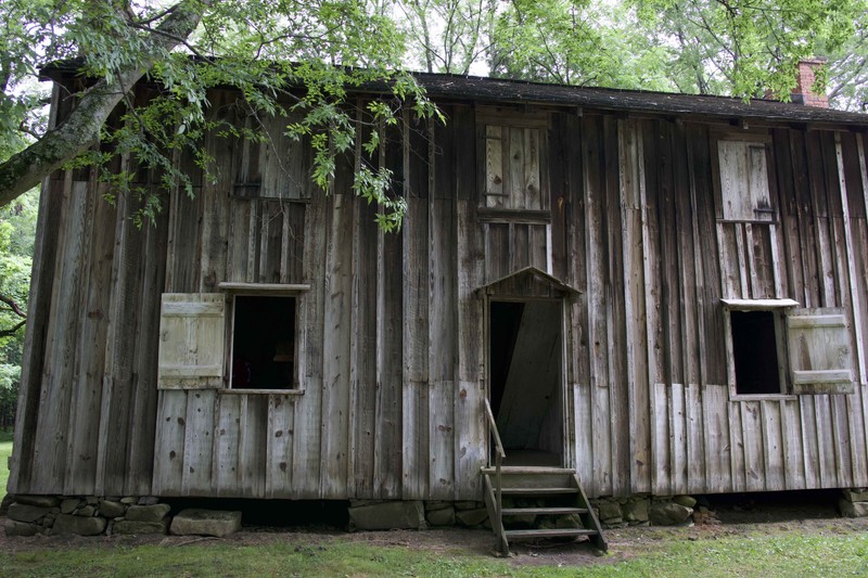 This structure - a surviving slave quarters home - is a part of the Horton Grove community. Brick insulation provided a layer of protection for slave families and has helped the structure maintain over the years.
