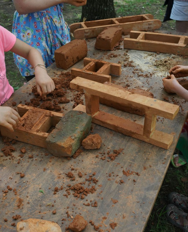 The Juneteenth event at Stagville included educational activities such as brick making in the Horton Grove community.