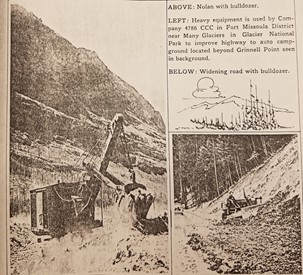Roads built by the CCC improved access to areas within Glacier National Park. (Photo 1939)