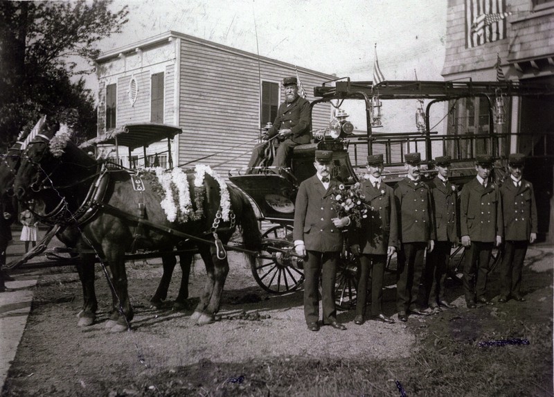 Undated photo in front of the firehouse