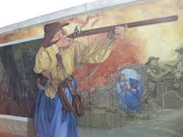 Mural depicting Mad Anne Bailey - Located on Point Pleasant, WV Floodwall