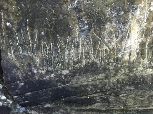 Luther Elkins Petroglyph close-up