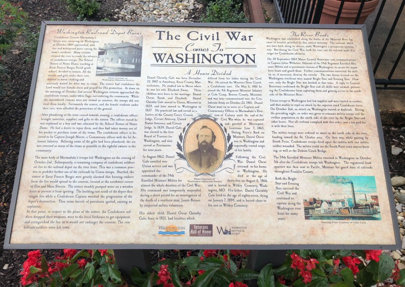 This historical marker describes the raid on Washington and the effect it had on the town. Photo: The Historical Marker Database