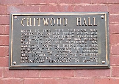 Plaque on Chitwood Hall commemorating Chitwood.