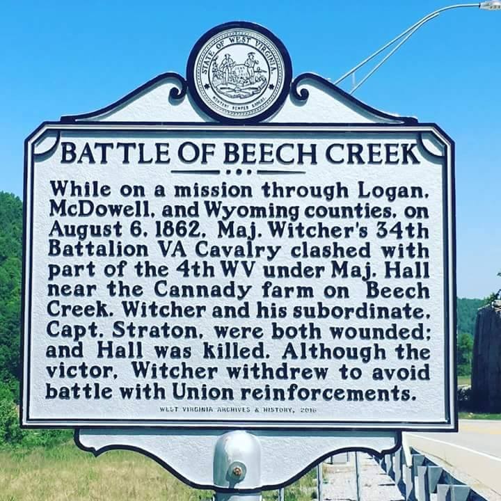 The historical marker for the Battle of Beech Creek was dedicated in 2017 at this location. 