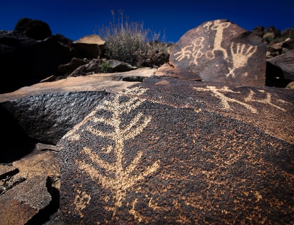 Sloan Canyon petroglyphs. (Photograph, Las Vegas Review Journal)