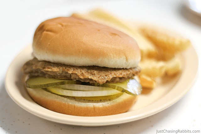 The doughburger served at Johnnie's Drive-In