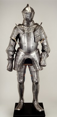 This suit of armor was completed in 1554 for the Austrian noblemn Franz von Teuffenbach