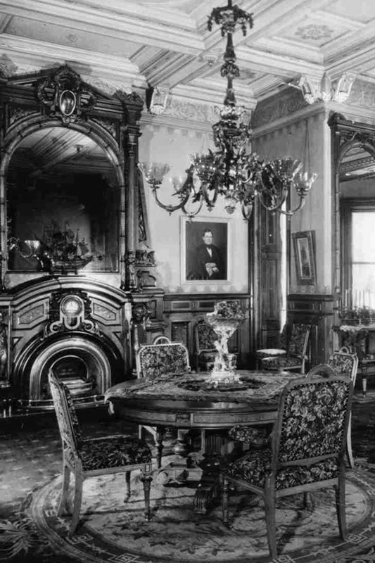 A historic photo of the Dining Room in the Mathews era