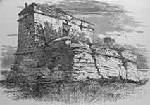 An artist sketched this picture of the fort in 1872. Had it not been for the efforts of preservationists and the support of the government, this historic structure would have succumbed to the elements. 