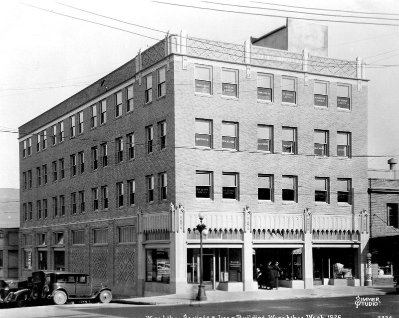 The Wenatchee Federal Savings & Loan Building by Photographer Alfred Simmer, taken in 1926.