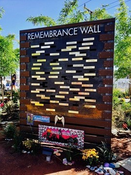 The Remembrance Wall has 58 plaques for the the victims who lost their lives