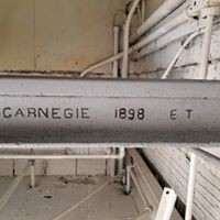 A rail used to construct the station. Made by Carnegie Steel
