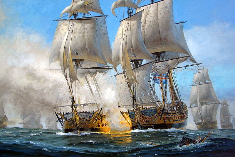 Another painting of the Battle of the Chesapeake 