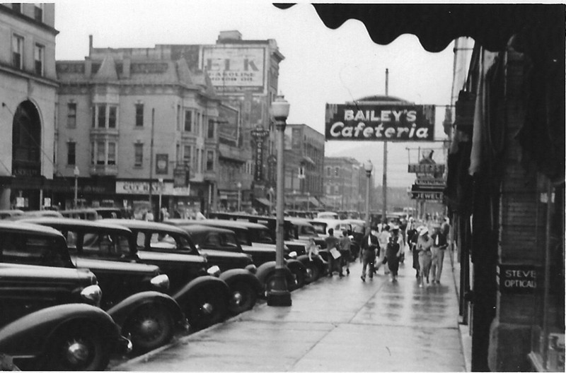 Bailey's Cafeteria, located on the east side 400 Block of 9th Street.