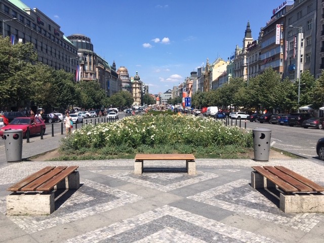 A view looking towards the old horse market.