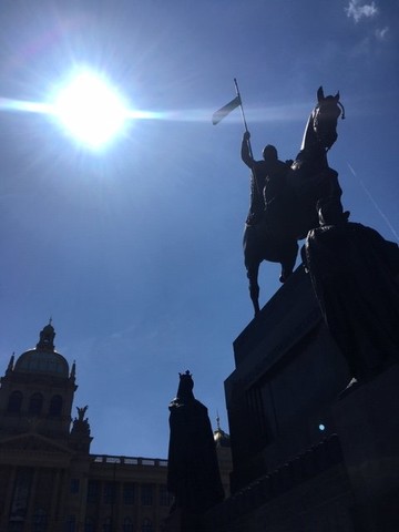 The statue of St. Wenceslas.