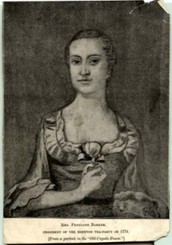 An image of Penelope Barker, President of the Edenton Tea Party.