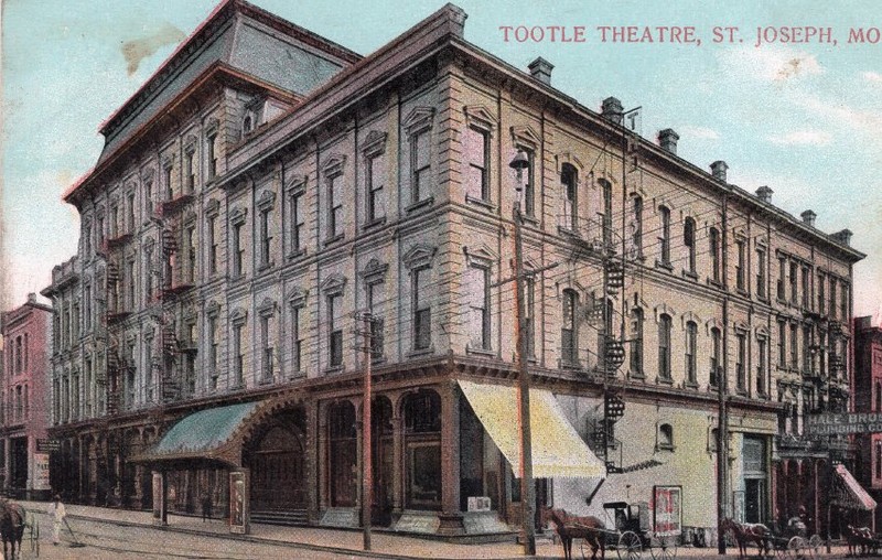 Postcard of the Tootle Opera House.
Image provided by the St. Joseph Museums, Inc.