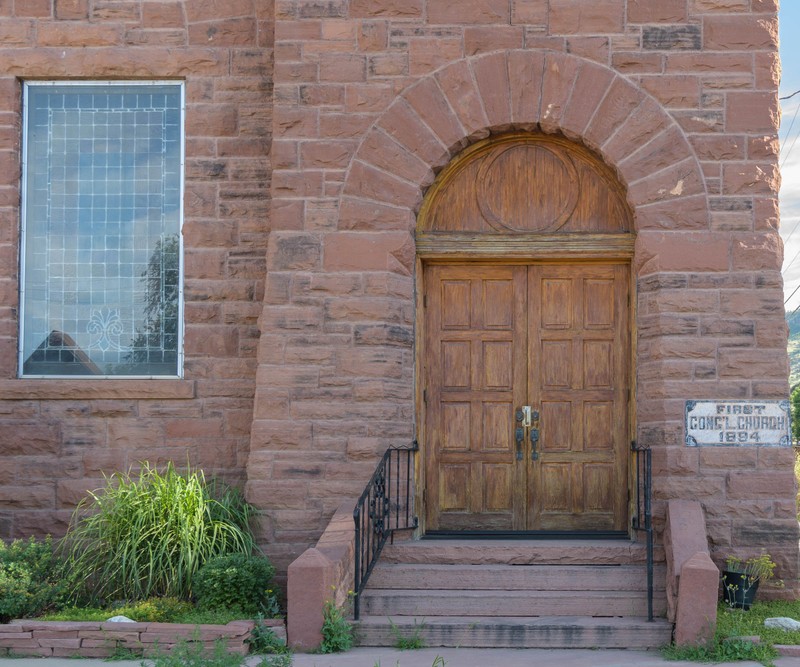 The archway over the church door. 
Photo courtesy of Eric Hoyt. 