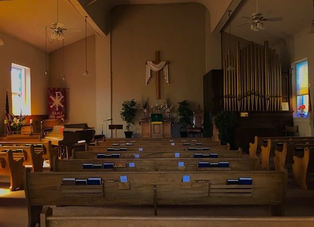 The church sanctuary. 
photo courtesy of Baiba Lennard. 