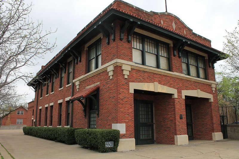 The former Dallas Fire Station #16 is now the location of Decorative Arts, a local organization dedicated to promoting the arts in the community.