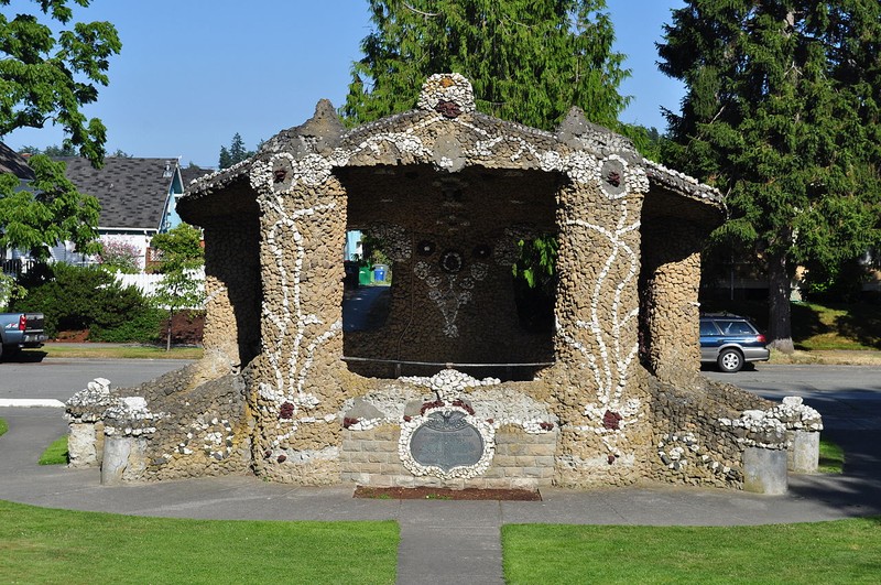 The bandstand. LePage's work has been likened to the style of Spanish artist Antonio Gaudi.