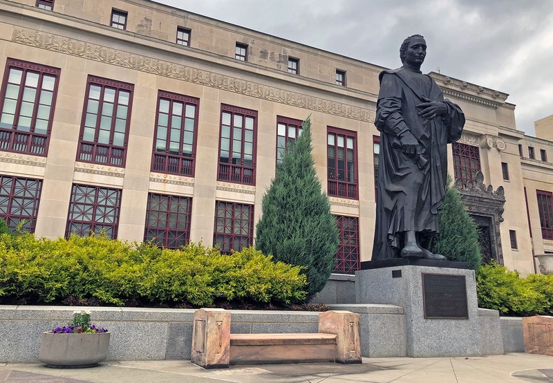 The Christopher Columbus Statue that stood outside of the Columbus City Hall from October of 1955 until July of 2020.