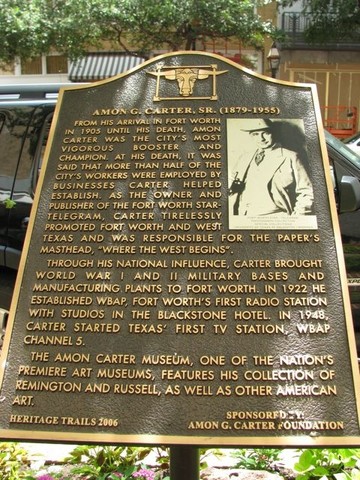 The historical marker is just outside the Blackstone Hotel building on Main Street.