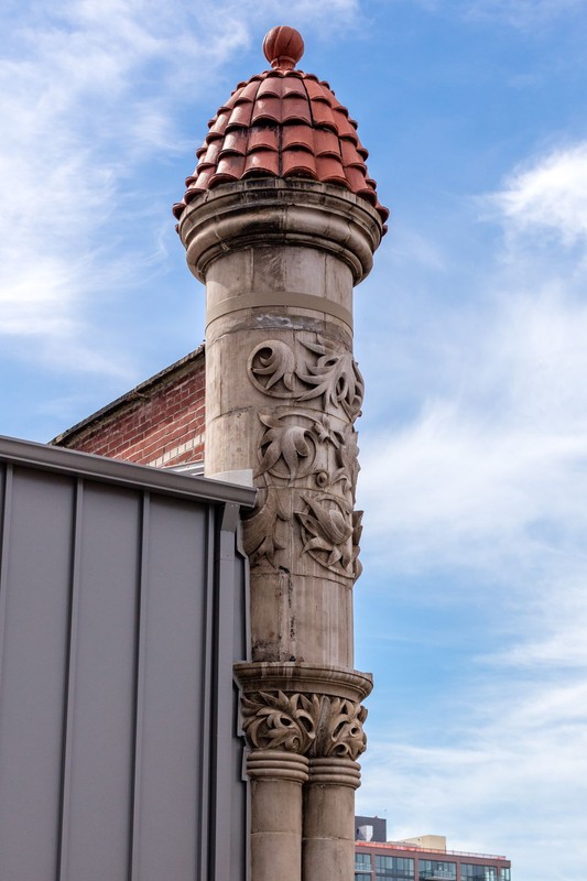 Detailed view of the building