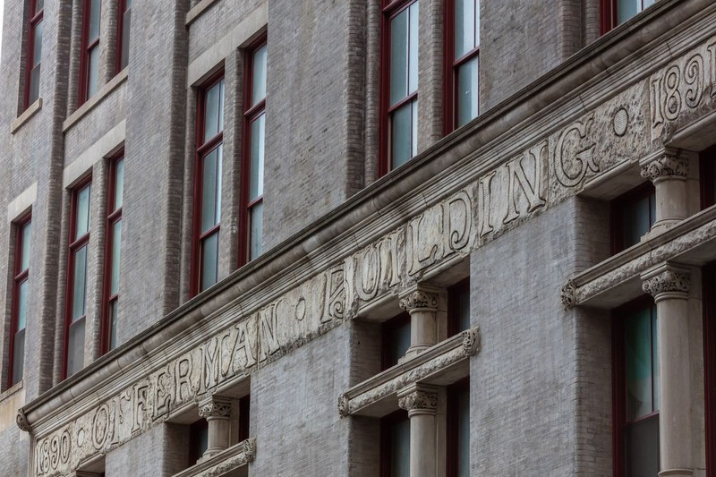 Detailed view of the building