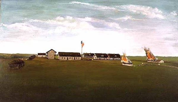 Oil Painting of Fort Ridgely