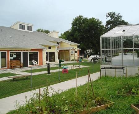 The view from the backside of one of the residences in the Ecovillage