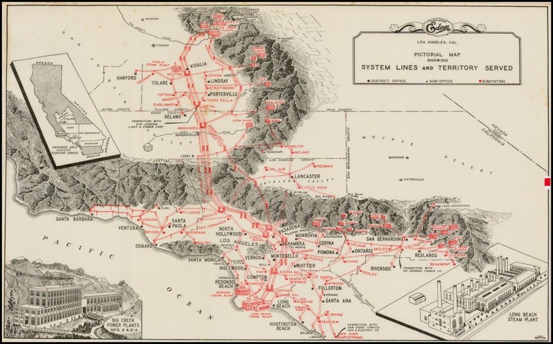 Graphic Map of Los Angeles Area Transmission Towers