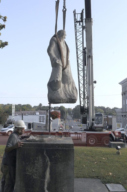 Statue Being Relocated