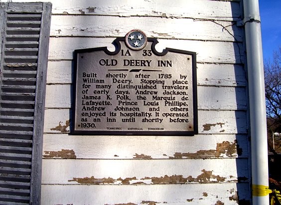Plaque on side of Old Deery Inn, 2001