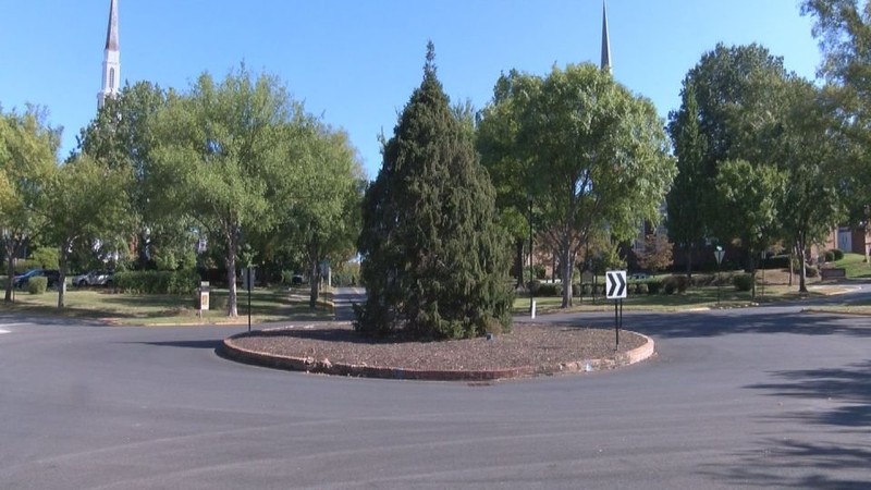 Roundabout area prior to 2017 construction and modernization