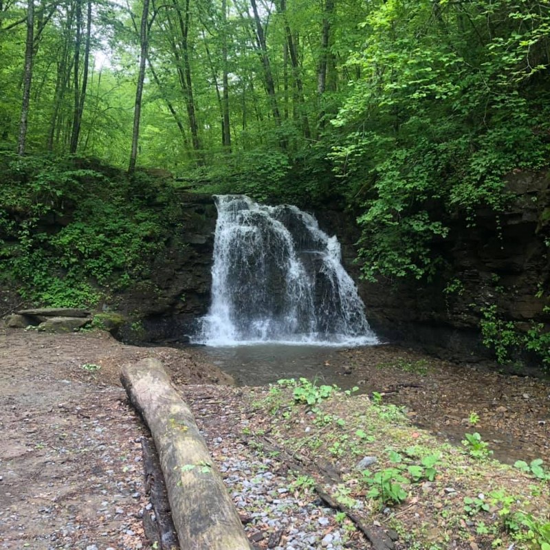 One of the small waterfalls located around the campgrounds.
