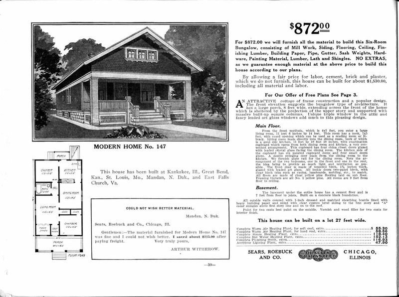 Image of a Sears Home kit that looks similar to the home at 13 Branch Street. Renovations may have been made since its construction in 1911.