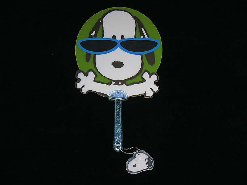 A cardboard snoopy fan from the museum's collection.