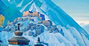 Roerich's painting, "Tibet, Himalayas."