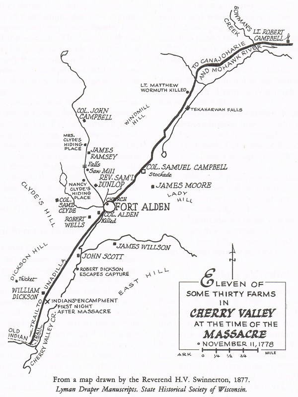 Map of Cherry Valley at the time of the massacre