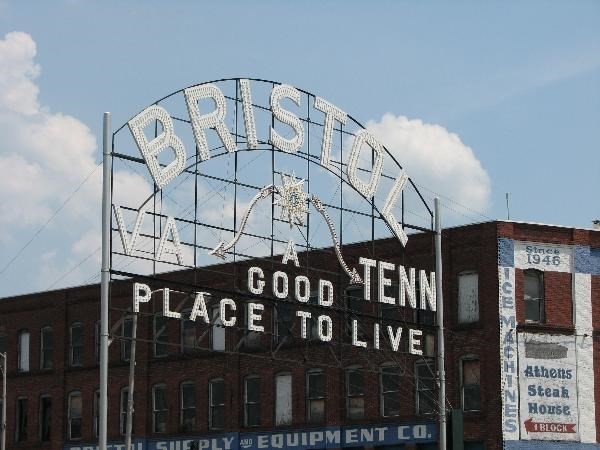 Bristol sign before recent modernizations, renovations