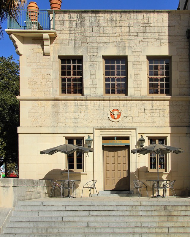 The exterior of the Cactus Cafe, located in the corner of the University of Texas's Union Building