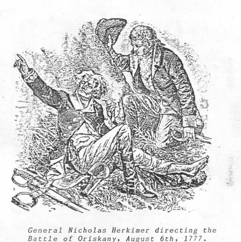 General Herkimer lead the troops for the militia in the Battle of Oriskany. Herkimer was injured during the fight but continued to lead. 