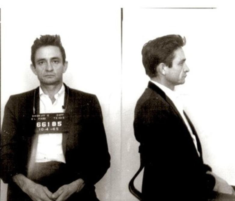 Johnny Cash's mugshot from the Starkville City Jail